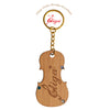 Gliga Violin Engraved Wood Maple Keychain, Best Gift for Violins/Viola player, Fashion genuine Swarovski Crystal decoration